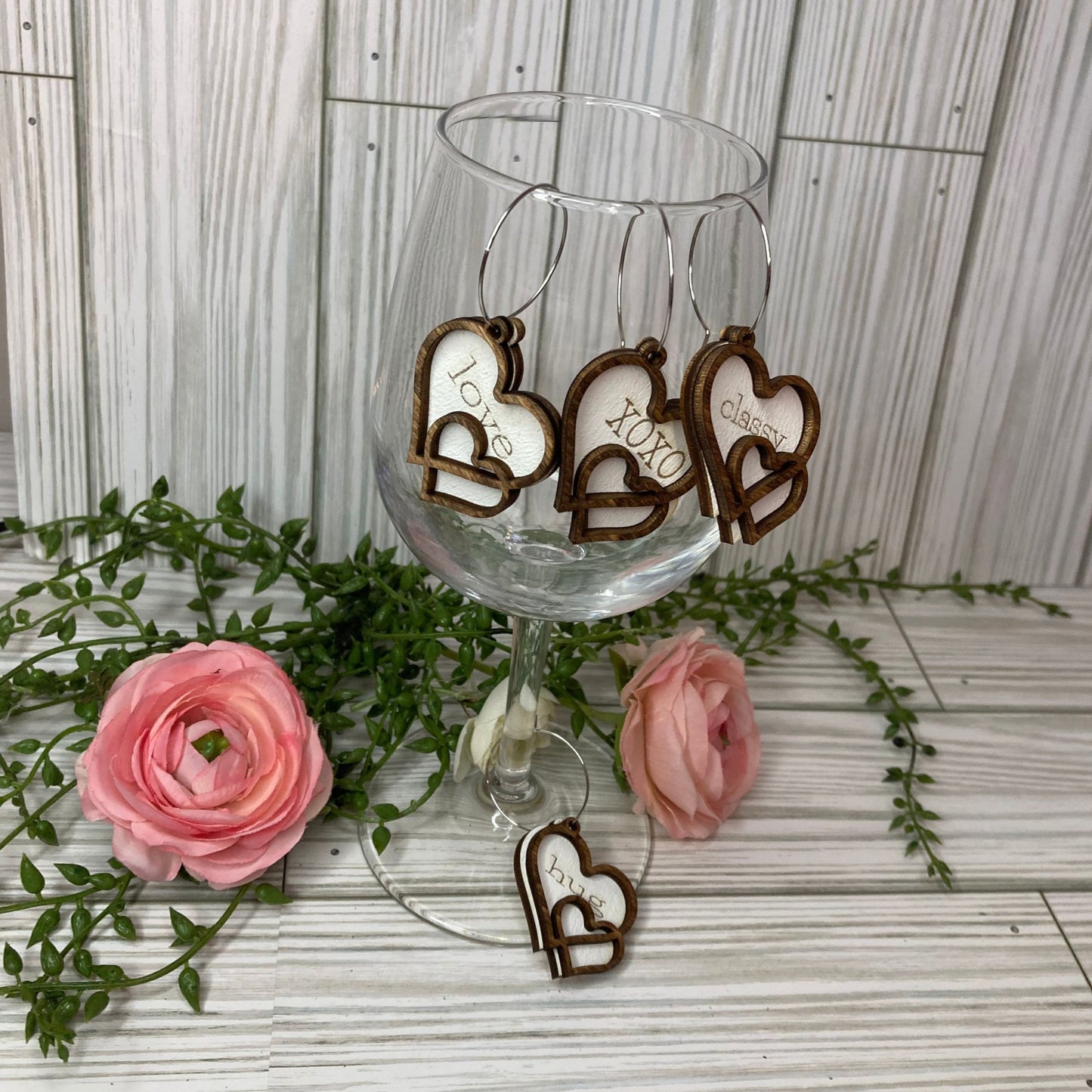 Wine Glass Charm, Heart Charm for Stemmed Glass, Valentine, Galentine Gift