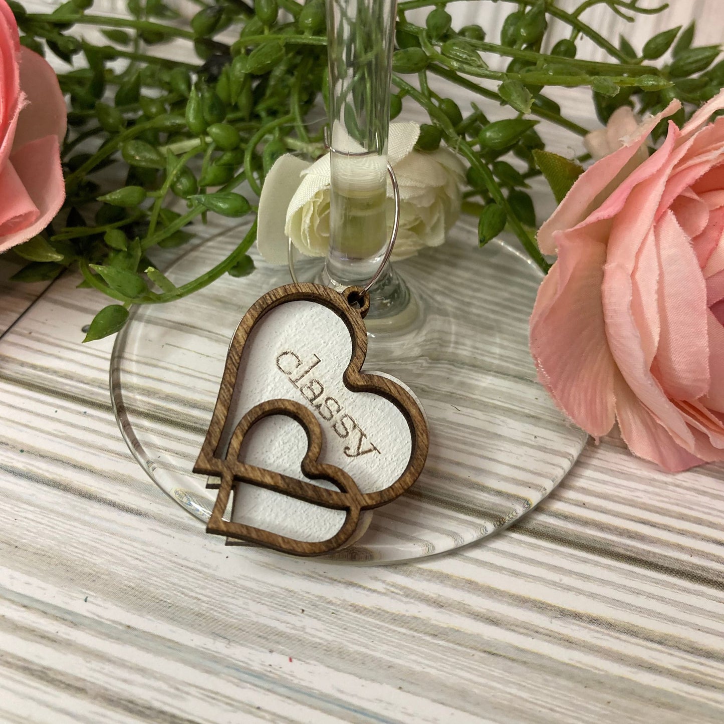 Wine Glass Charm, Heart Charm for Stemmed Glass, Valentine, Galentine Gift