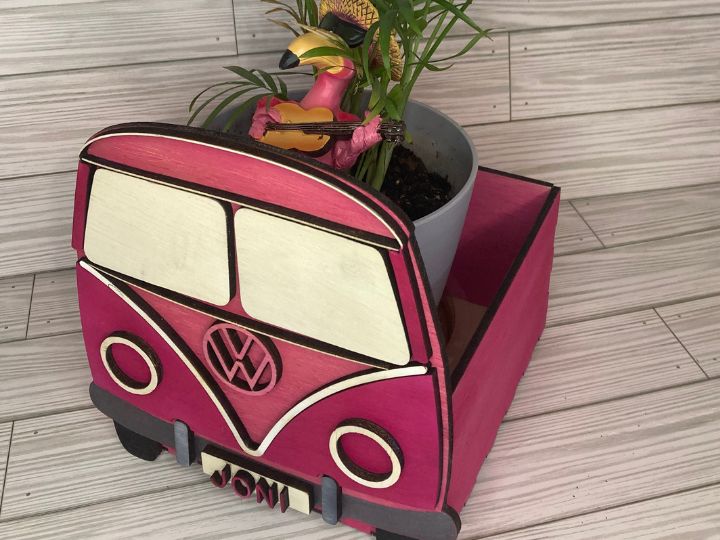 Retro Van Planter Box, Catch All Box, Funky Home Decor