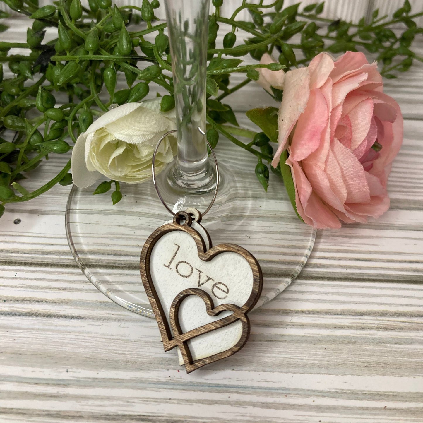 Wine Glass Charm, Heart Charm for Stemmed Glass, Valentine, Galentine Gift