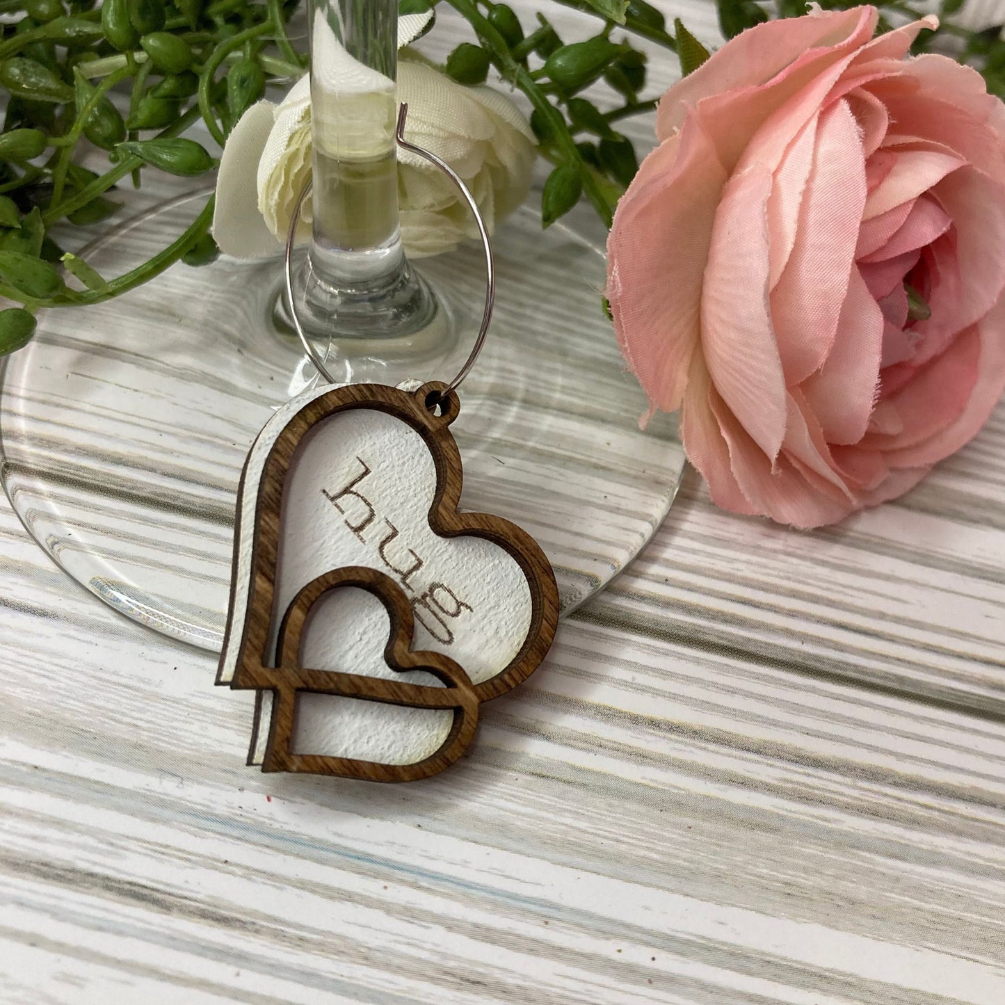 Wine Glass Charm, Heart Charm for Stemmed Glass, Valentine, Galentine Gift