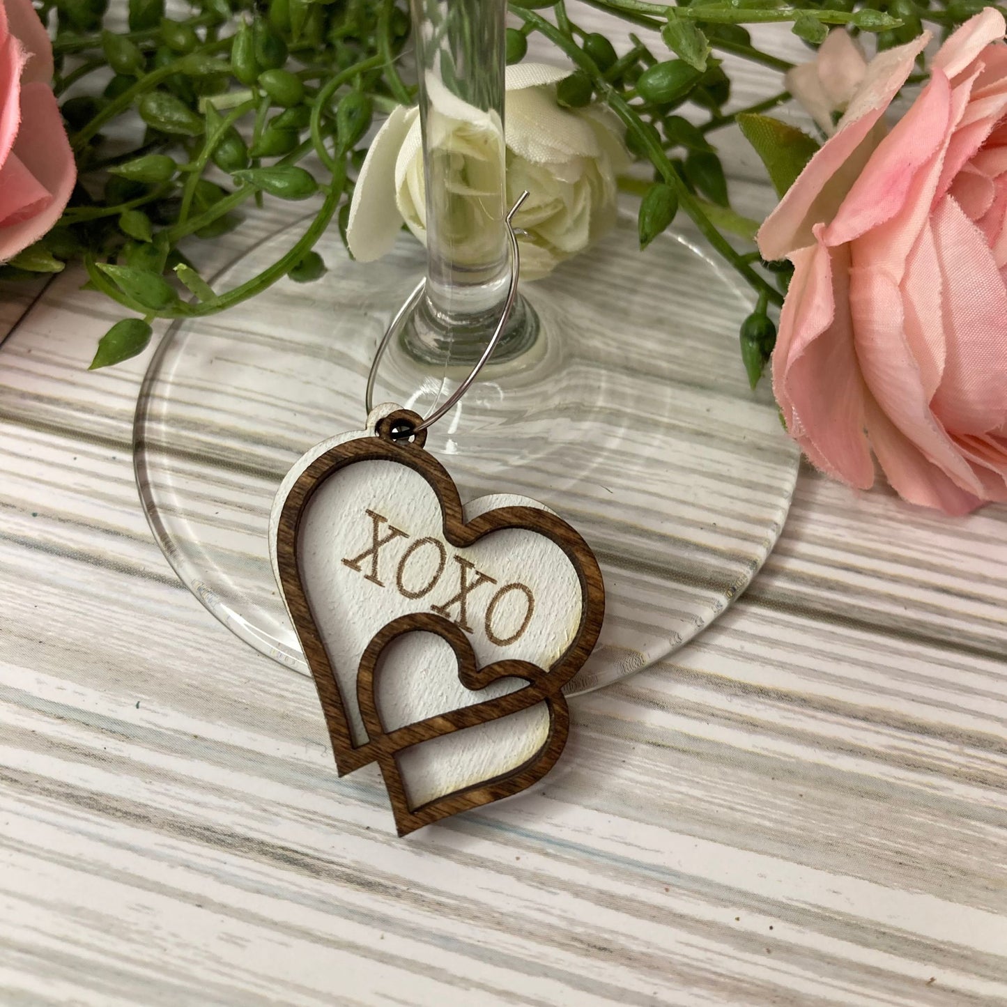 Wine Glass Charm, Heart Charm for Stemmed Glass, Valentine, Galentine Gift