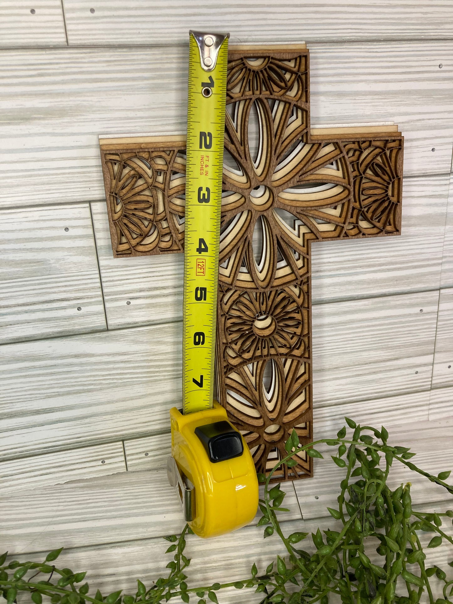 Layered Wooden Cross 9 1/2"