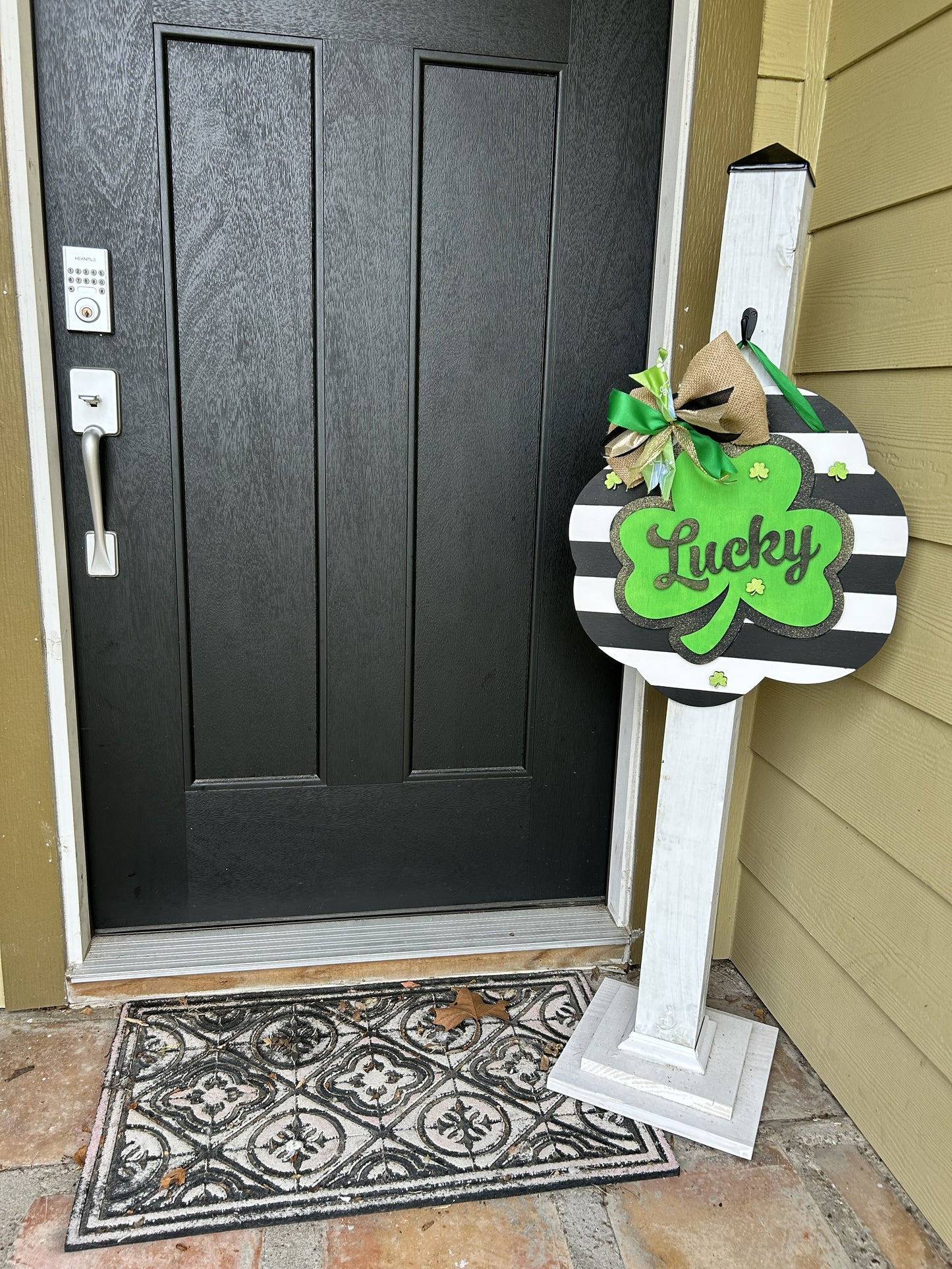 Lucky Shamrock Wooden Door Hanger- St. Patrick's Day 16"